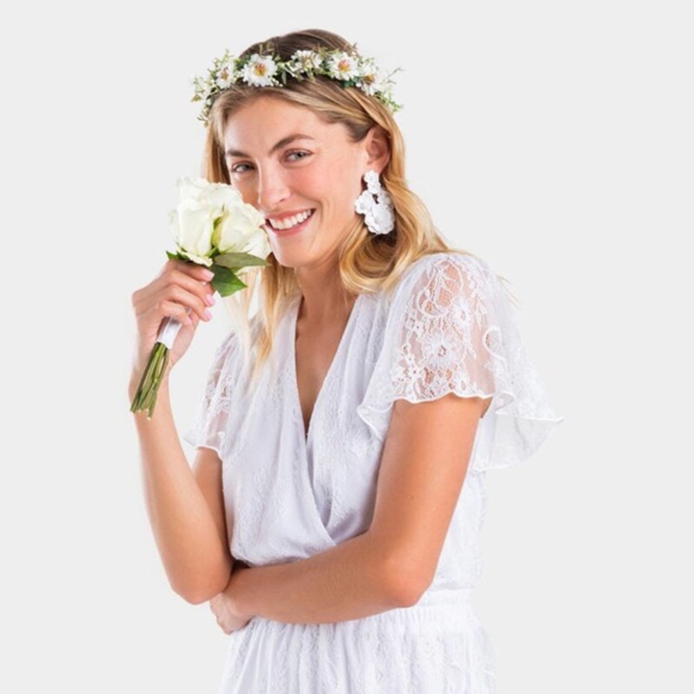 NWT Francesca’s Trixxi Deon Lace Godet Romper S - Picture 3 of 6